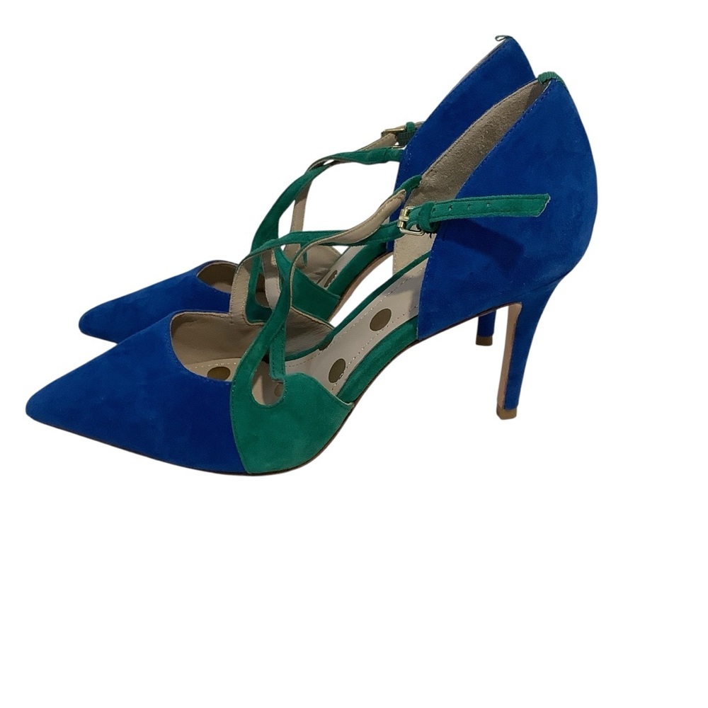 Boden Suede Color Block Strappy Heels - Picture 5 of 8